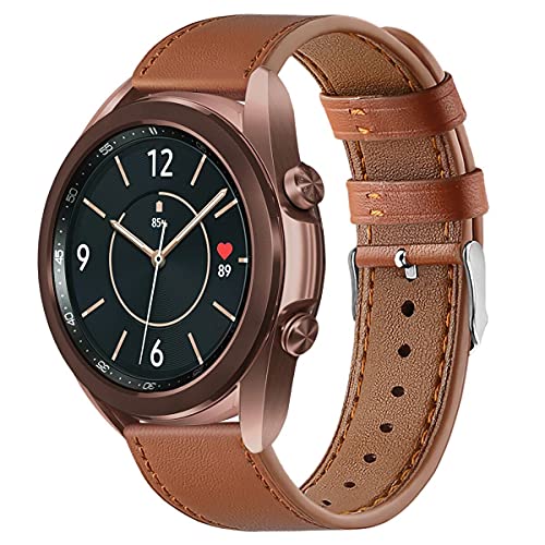 Armbänder Leder Uhrenarmband Kompatibel mit Galaxy Watch Active 2/Galaxy Watch 42mm/Huawei Watch GT2 42mm/Honor Magic Watch 2 42mm/Garmin Venu Sq/Venu/Vívoactive 3/Forerunner 245/645 Music Armband von NEMUALL