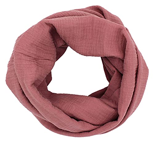 Turnanzug-GymStern Musselin Loop Schal Schlauchschal 100% feine Baumwolle 30x65 cm Damenhalstuch Halstuch Damen Frauen (Altrosa) von GymStern