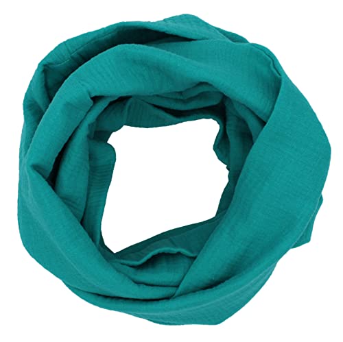 Turnanzug-GymStern Musselin Loop Schal 100% feine Baumwolle ca. 35x130 cm Damenhalstuch Halstuch Damen Frauen (türkis) von GymStern