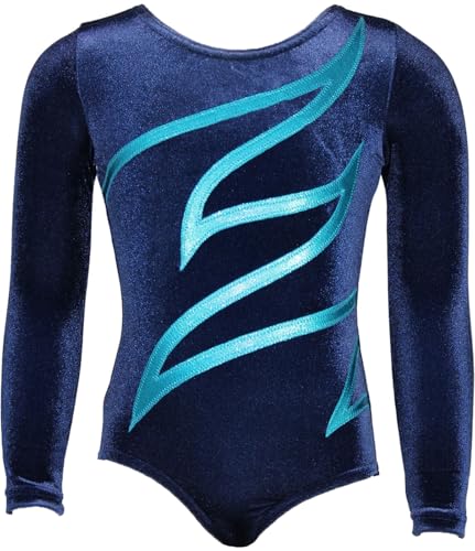 GymStern Plamak Basic - LANGARM - Farbe SAMT DUNKELBLAU-TÜRKS, Größe 170-176 von GymStern