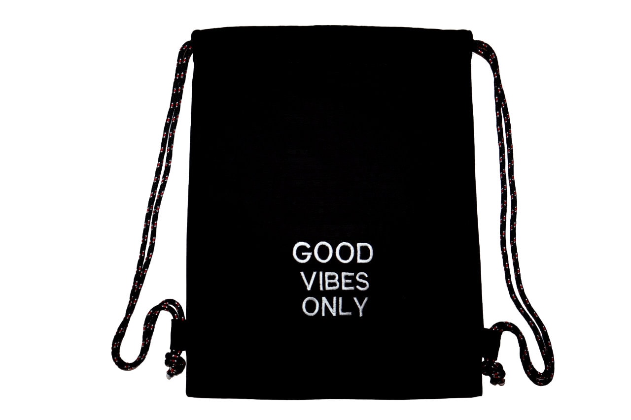 Good Vibes Only Tasche Turnbeutel Bestickt Rucksack Made in Germany Handgemacht Blitzversand Aus Dem Allgäu von Turnbeutelfabrik