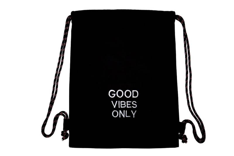 Good Vibes Only Tasche Turnbeutel Bestickt Rucksack Made in Germany Handgemacht Blitzversand Aus Dem Allgäu von Turnbeutelfabrik