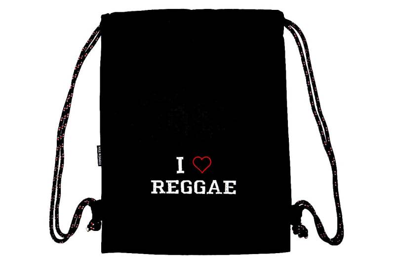 I Love Reggae Turnbeutel Musik Bestickt Tasche Rucksack Nachhaltig Langlebig Made in Germany Reggae Festival Blitzversand Aus Dem Allgäu von Turnbeutelfabrik
