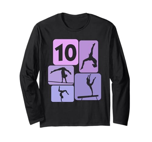10. Geburtstag Mädchen Turnerin Tänzerin 10 Jahre Turnen Langarmshirt von Turnen Geschenke Mädchen Geburtstag Tanzen