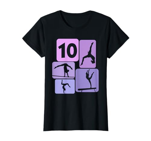 10. Geburtstag Mädchen Turnerin Tänzerin 10 Jahre Turnen T-Shirt von Turnen Geschenke Mädchen Geburtstag Tanzen