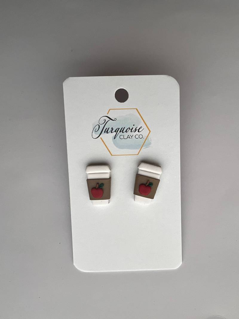 Handgemachte Ohrringe Aus Polymer-Ton | Heißer Apfelwein Herbst Lustige Boho Festliche Festlicher Schmuck von TurquoiseClayCo