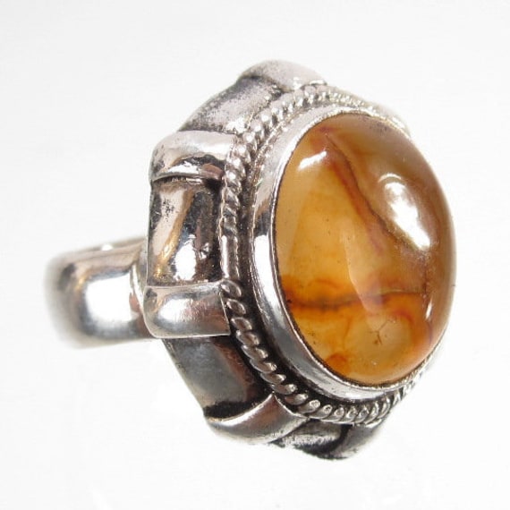 Achat Ring~Handgemachter Silberring~statement Ring~Natürlicher Ungefärbter Edelstein~Symbol Achat~Größe 6 3/4 Achat Ring~Handgemachter Silberring~statement Ring~Natürlicher Ungefärbter Edelstein~Symbol Achat~Größe 6 3/4 von TurquoiseDeluxe