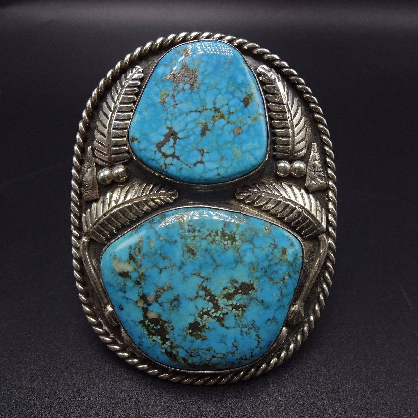 Vintage Sterling Silber Ithaka Peak Türkis Manschette Armband 151G von TurquoiseKachina