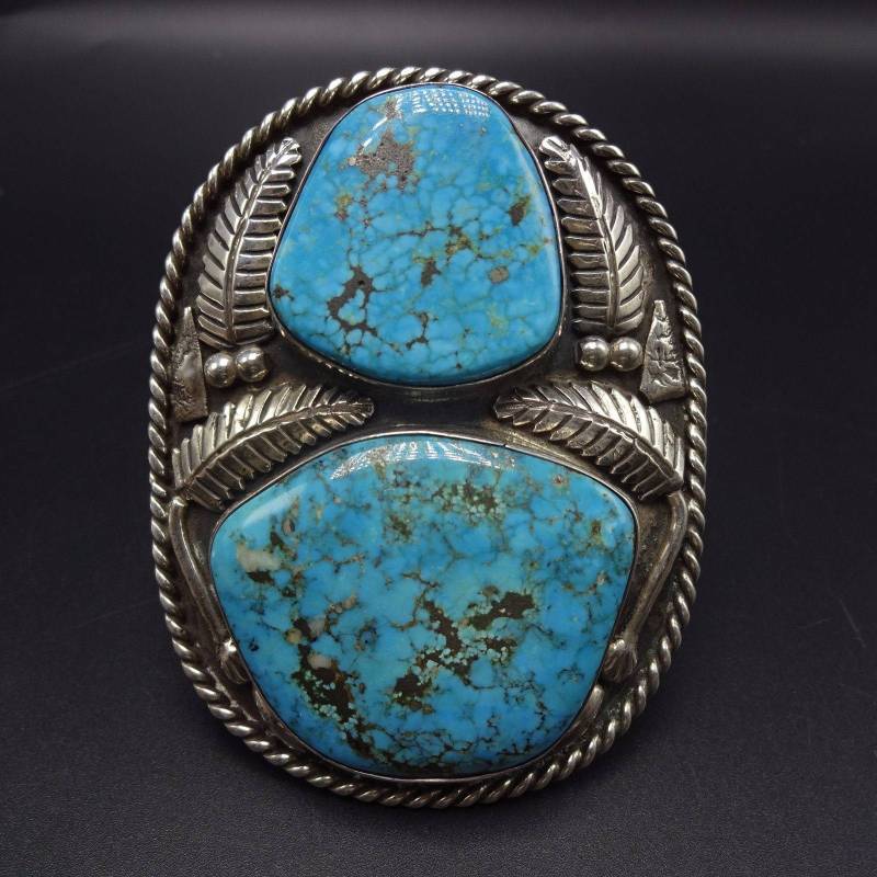 Vintage Sterling Silber Ithaka Peak Türkis Manschette Armband 151G von TurquoiseKachina