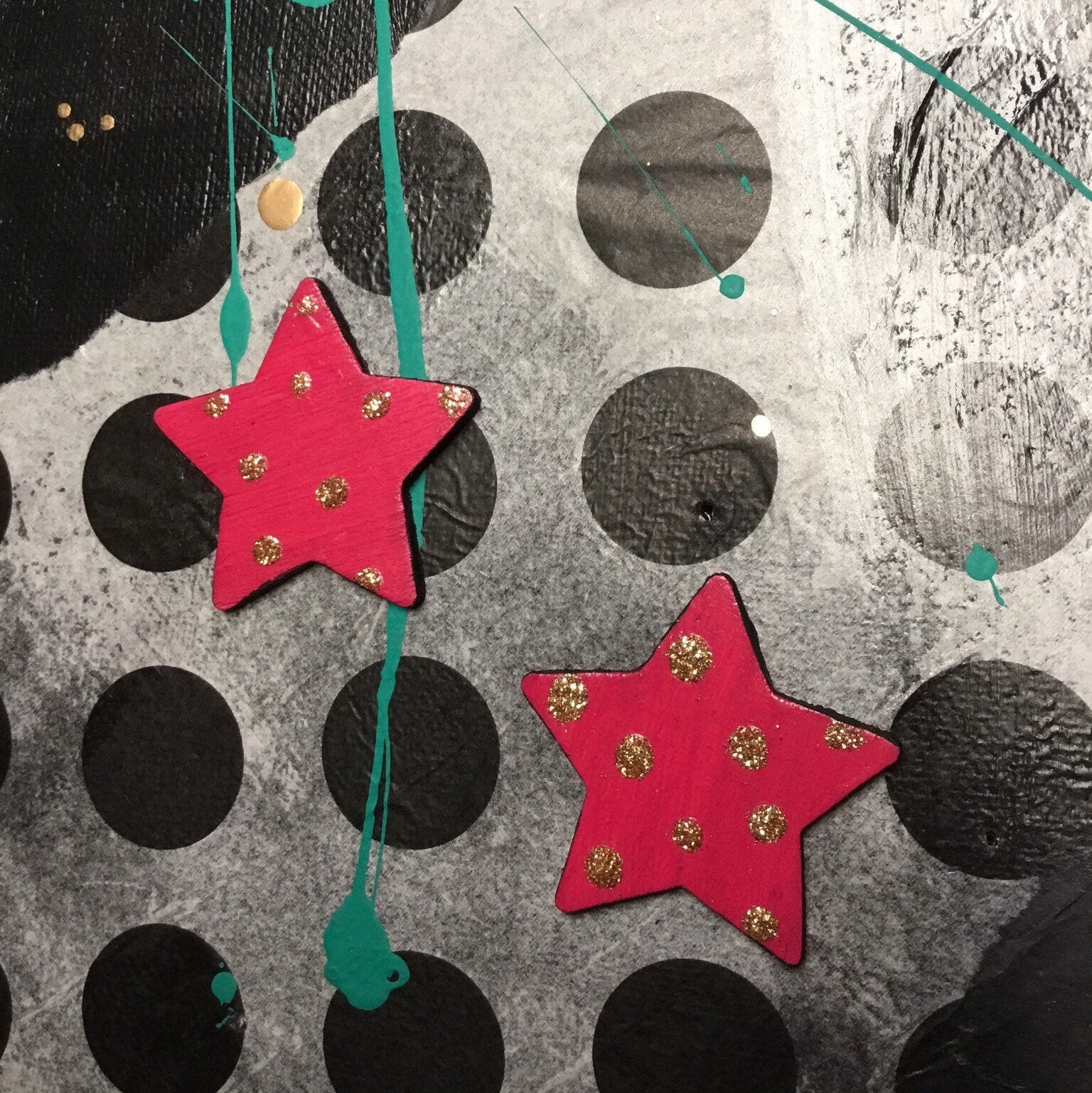 S-16 Rosa Medium Star Ohrstecker von TurquoiseNirvana