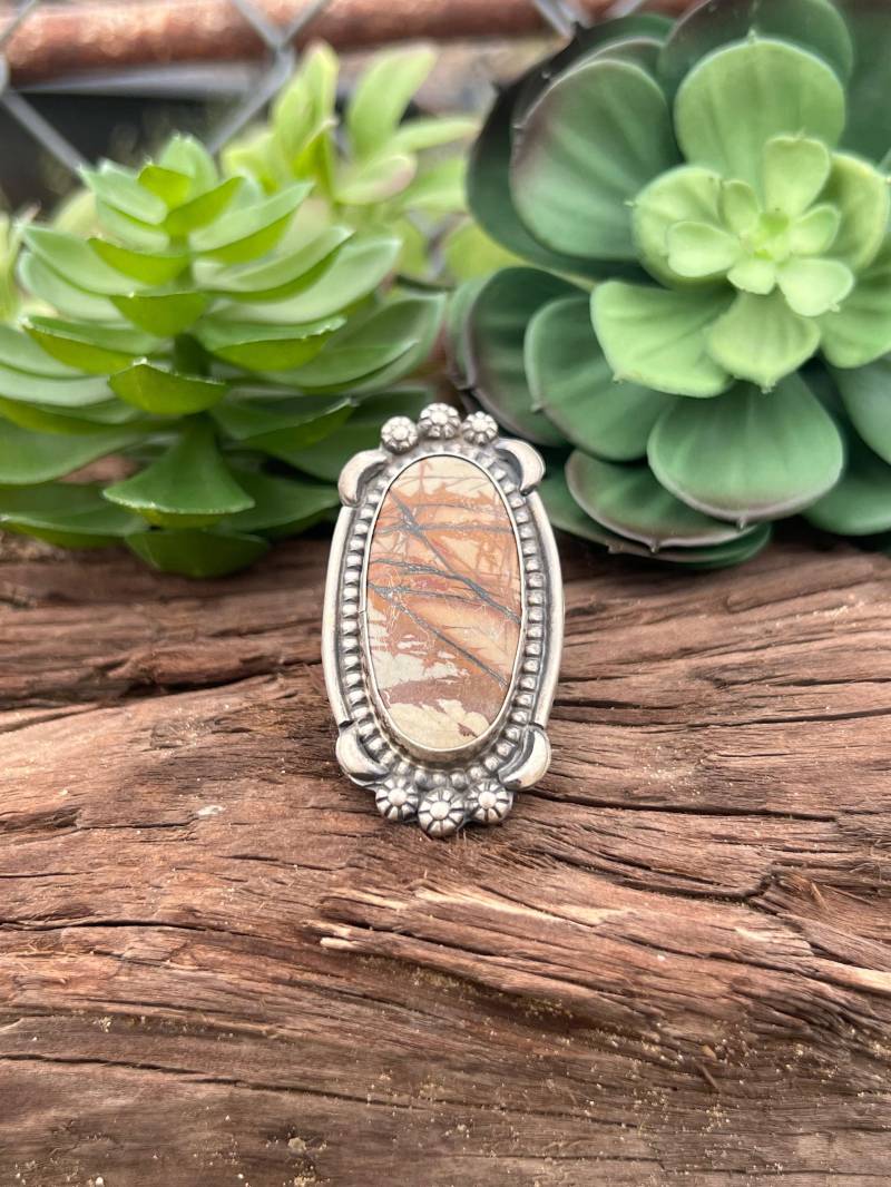 Betta Lee Boulder Türkis & Sterling Silber Ring Größe 8 von TurquoiseTradersDir