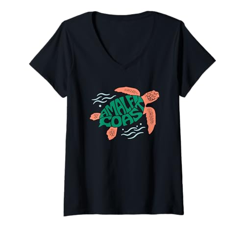 Damen Turtle Travel Ocean Vibes an der Amalfiküste T-Shirt mit V-Ausschnitt Damen Turtle Travel Ocean Vibes an der Amalfiküste T-Shirt mit V-Ausschnitt von Turtle Amalfi Coast Ocean Adventure