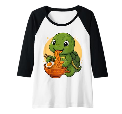 Damen Kawaii Schildkröte frisst Ramen Grafik Japanische Schildkröte Grafik Raglan Damen Kawaii Schildkröte frisst Ramen Grafik Japanische Schildkröte Grafik Raglan von Turtle Eating Ramen Funny Japanese Kawaii Design