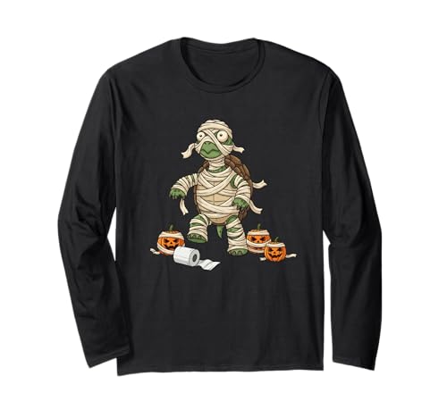 Lustige Schildkröte Mama Kürbis Halloween Kinder Herren Damen Langarmshirt von Turtle Lovers Cute Halloween Outfits for Boy Girl