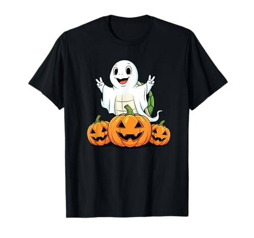 Lustige Schildkröte Geist Kürbis Boo Halloween Kinder Herren Damen T-Shirt von Turtle Lovers Halloween Ghost Pumpkin Outfits