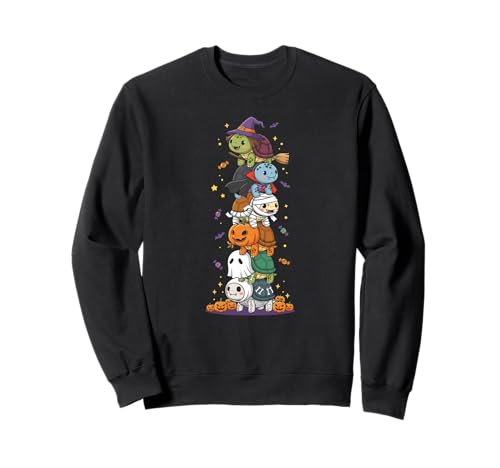 Lustige Schildkröte Hexe Vampir Geist Halloween Kinder Herren Damen Sweatshirt Lustige Schildkröte Hexe Vampir Geist Halloween Kinder Herren Damen Sweatshirt von Turtle Lovers Halloween Skeleton Mummy Outfits
