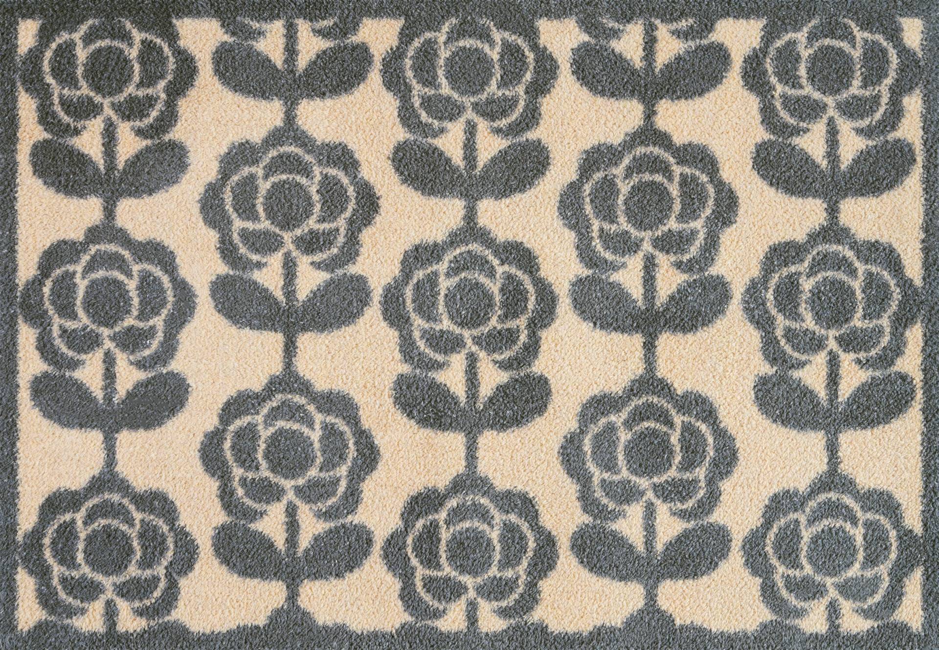 Turtle Mat Fußmatte "Pop Flowers Neutral" rechteckig 9 mm Höhe von Turtle Mat