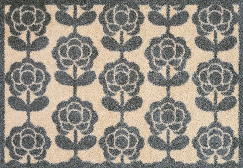 Turtle Mat Fußmatte "Pop Flowers Neutral" rechteckig 9 mm Höhe von Turtle Mat