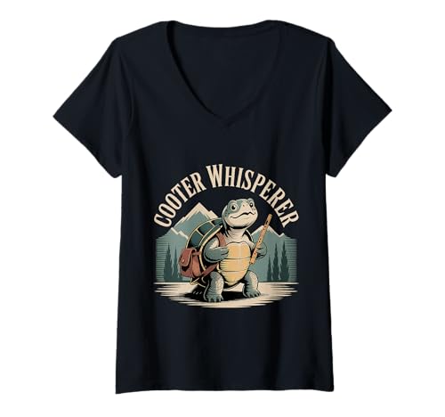 Damen Cooter Whisperer Tierschildkröte -Reptilienliebhaber ||- T-Shirt mit V-Ausschnitt Damen Cooter Whisperer Tierschildkröte -Reptilienliebhaber ||- T-Shirt mit V-Ausschnitt von Turtle Whisperer Nature Critter Bond