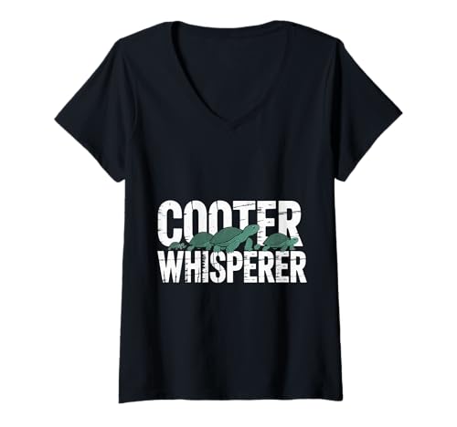 Damen Cooter Whisperer Tierschildkröte -Reptilienliebhaber |- T-Shirt mit V-Ausschnitt Damen Cooter Whisperer Tierschildkröte -Reptilienliebhaber |- T-Shirt mit V-Ausschnitt von Turtle Whisperer Nature Critter Bond