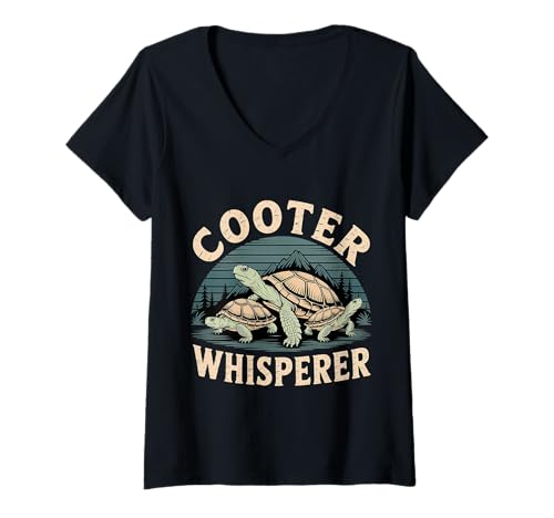 Damen Cooter Whisperer Tierschildkröte -Reptilienliebhaber ||- T-Shirt mit V-Ausschnitt Damen Cooter Whisperer Tierschildkröte -Reptilienliebhaber ||- T-Shirt mit V-Ausschnitt von Turtle Whisperer Nature Critter Bond