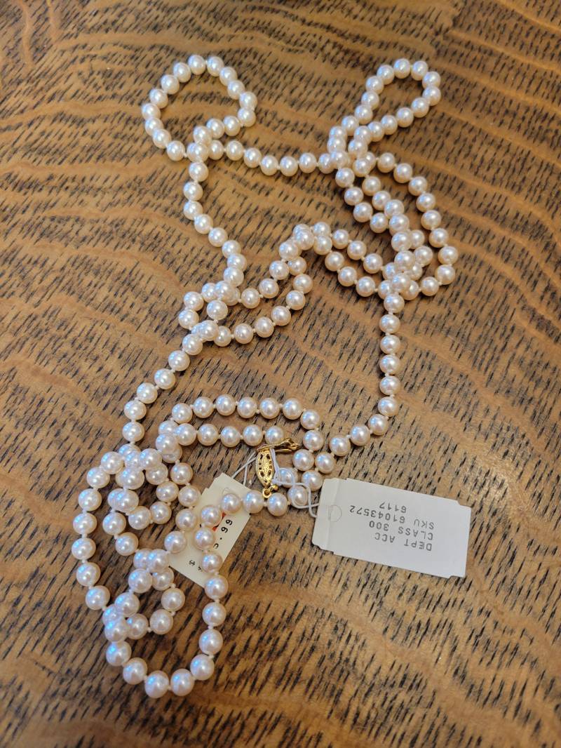 Lange Faux Perlenkette Lange Faux Perlenkette von TurtleTribeTreasures