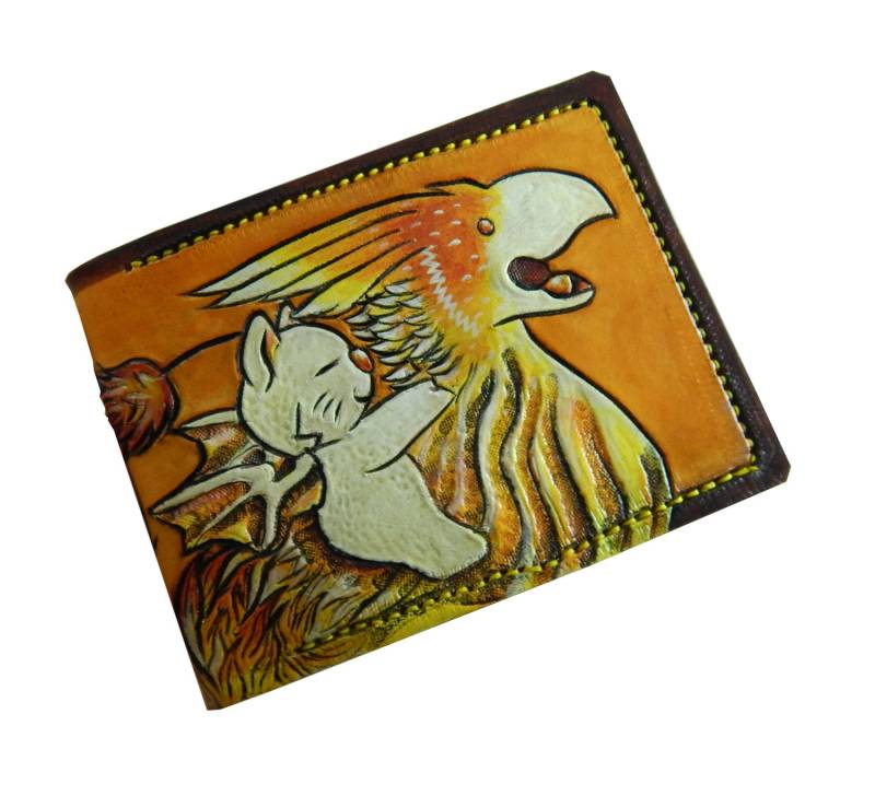 Chocobo Rider - Handgefertigte Geldbörse Aus Leder Handgemacht in Final Fantasy von TurtleVillageKraft