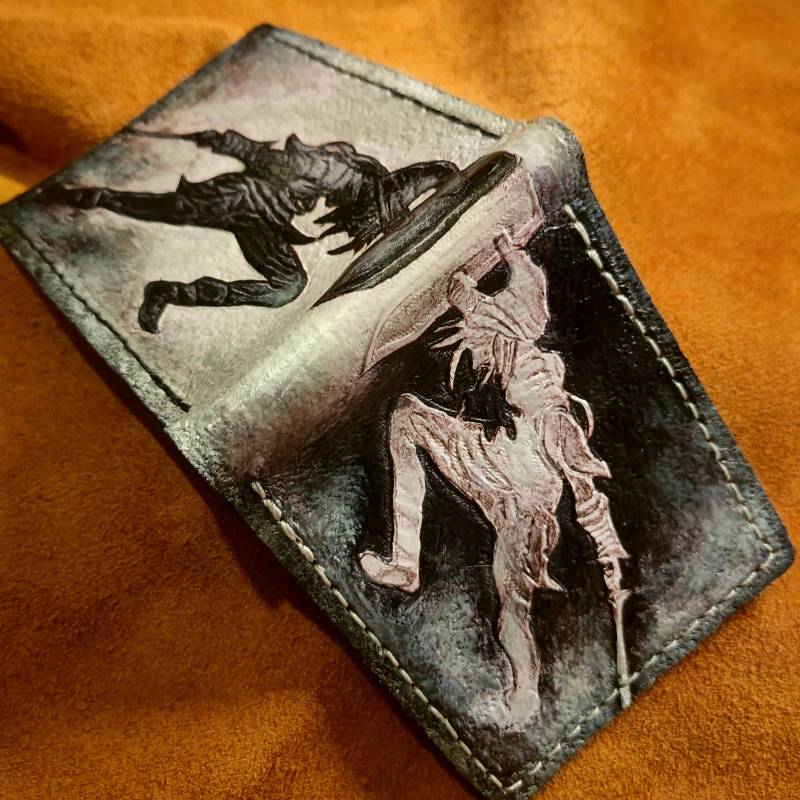 Dark Link - Schwarz-Weiße Version Weiches Leder Portemonnaie Bifold Wallet Handgefertigte Legend Of Zelda von TurtleVillageKraft