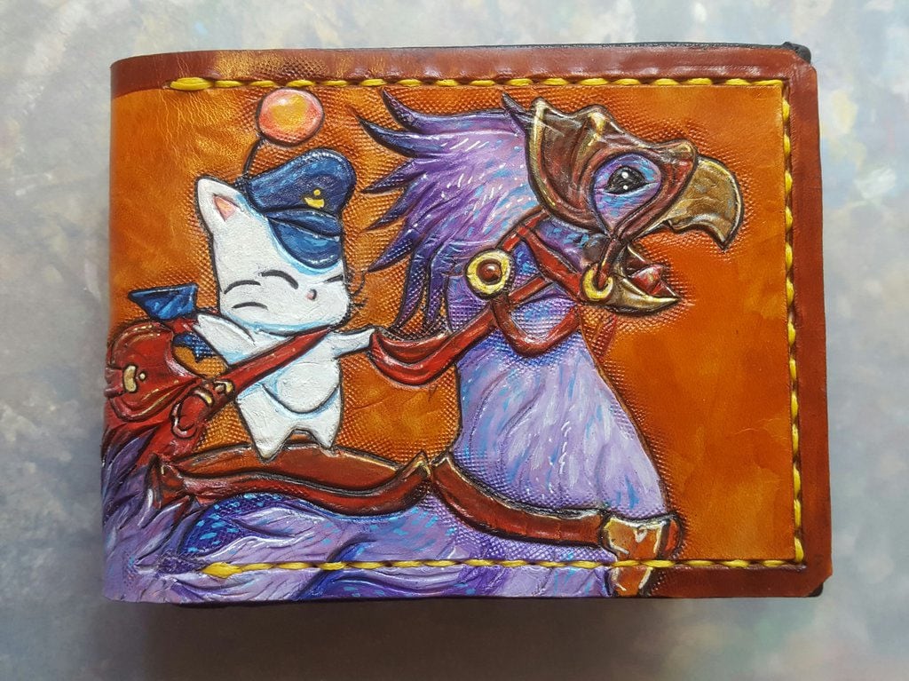 Ff14 Chocobo Rider - Handgefertigte, Von Final Fantasy 14 Inspirierte Leder-Geldbörse Ff14 Chocobo Rider - Handgefertigte, Von Final Fantasy 14 Inspirierte Leder-Geldbörse von TurtleVillageKraft