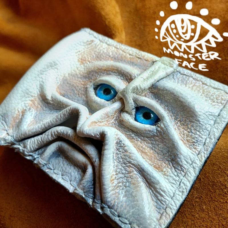 Gnome King - Necromonicon Oz Dämonenaugen Monstergesicht Geldbeutel Aus Leder von TurtleVillageKraft