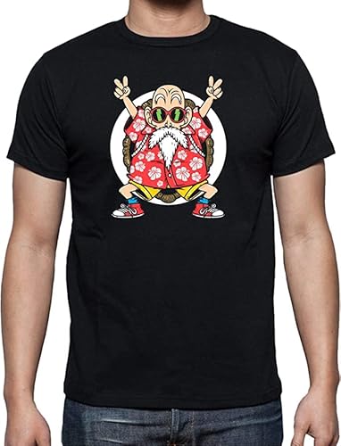 TusPersonalizables Herren-T-Shirt – Maestro Roshi Paz – DB Fan Art, Schwarz , XL von TusPersonalizables