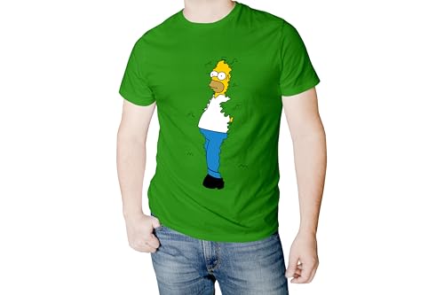 TusPersonalizables T-Shirt aus Baumwolle mit Homer-Druck im Busch - T-Shirt ideal für Fans, grün, XL von TusPersonalizables