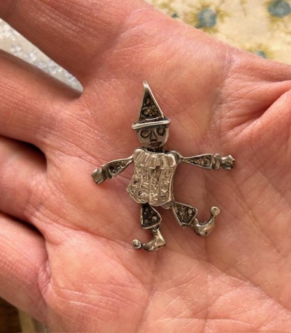 Antike Sterling Klapppuppe/Clown Anhänger - Silber Puppe Mit Beweglichen Gliedern von TuscanRoad