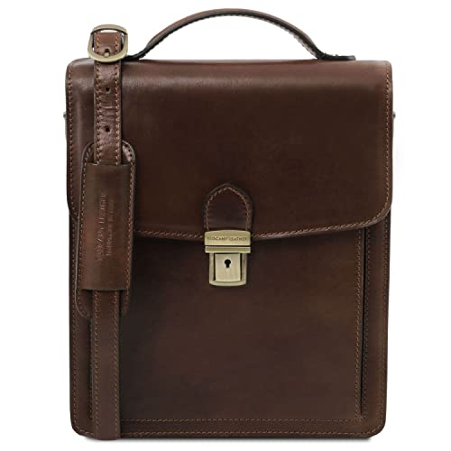 Tuscany Leather David Elegante Herrentasche aus Kalbsleder - Gross Dunkelbraun von Tuscany Leather