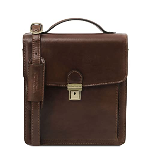 Tuscany Leather David Elegante Herrentasche aus Kalbsleder - Klein Dunkelbraun von Tuscany Leather