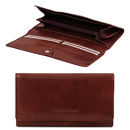 Tuscany Leather Exklusive Damenbrieftasche aus Leder Braun von Tuscany Leather