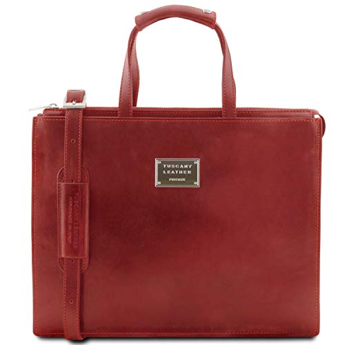 Tuscany Leather Palermo - Damen - Aktentasche aus Leder 3 Fächer - TL141343 (ROT) von Tuscany Leather.