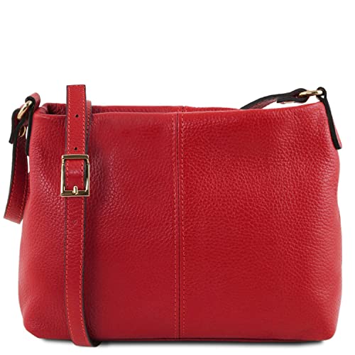 Tuscany Leather TLBag Umhängetasche aus weichem Leder Lipstick Rot von Tuscany Leather