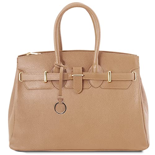 Tuscany Leather. TL Bag - Handtasche aus Leder mit goldfarbenen Beschläge - TL141529 (CHAMPAGNE) von Tuscany Leather