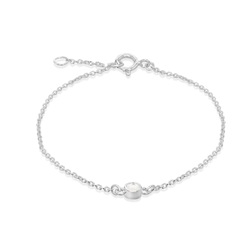 Tuscany Silver Damen-Armband Sterling-Silber 925 verstellbar Cabochon Perlmutt Juni 16 cm - 18 cm, 18 cm von Tuscany Silver