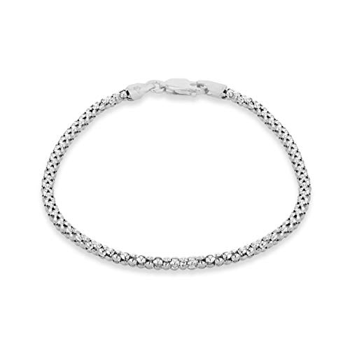 Tuscany Silver Damen-Armband aus Sterlingsilber Rhodiniert mit 250 Popcorn-Kette - 19 cm von Tuscany Silver