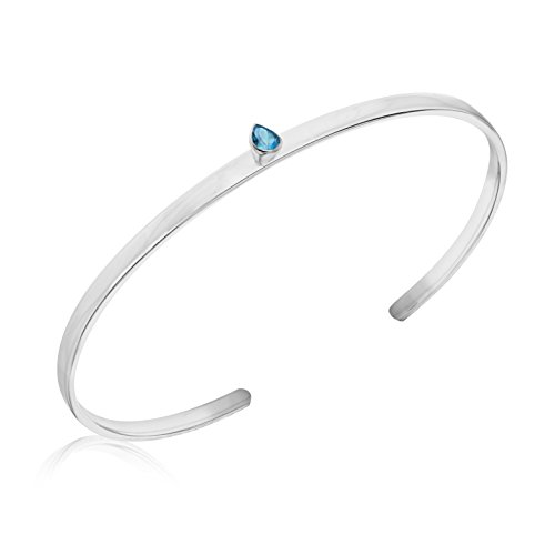 Tuscany Silver Damen-Armreif Pear-Shaped Torque 925 Silber Topas blau Tropfenschliff - 8.35.2996 von Tuscany Silver