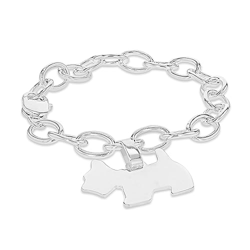 Tuscany Silver Damen Charm Armband Sterling Silber Scotty Hund 19cm/7.5zoll von Tuscany Silver