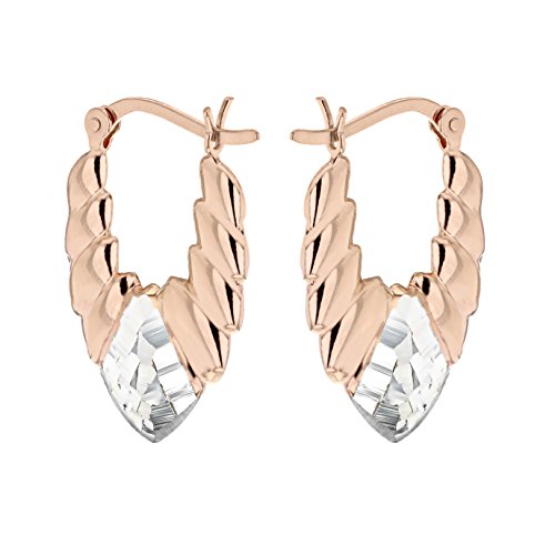 Tuscany Silver Damen Creolen Rotgold Vergoldet Sterling Silber Deko Lorbeer von Tuscany Silver