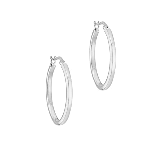 Tuscany Silver Damen Creolen Sterling Silber Oval Quadratisch Schlauch von Tuscany Silver