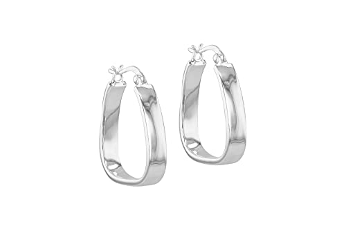 Tuscany Silver Damen Creolen Sterling Silber Quadratisch Schlauch von Tuscany Silver