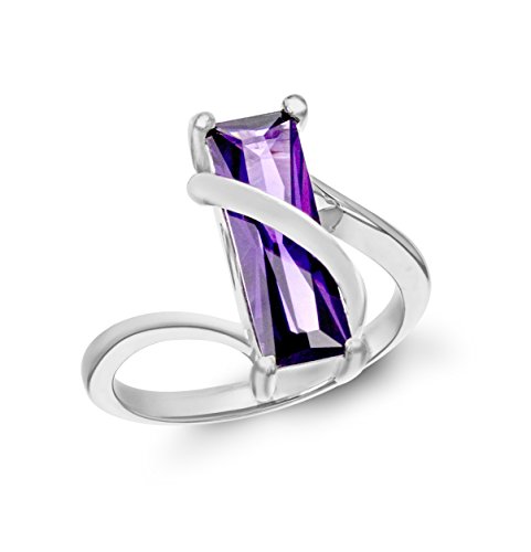 Tuscany Silver Damen Fancy Cubic Zirkonia Ring Sterling Silber Violett 6mm x 16mm N von Tuscany Silver