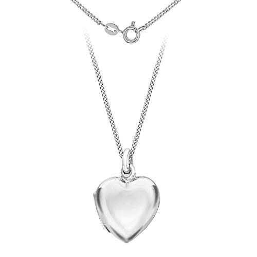 Tuscany Silver Damen-Anhänger Plain Heart Locket on CurbHalskette 46 cm - 8.43.5224 von Tuscany Silver
