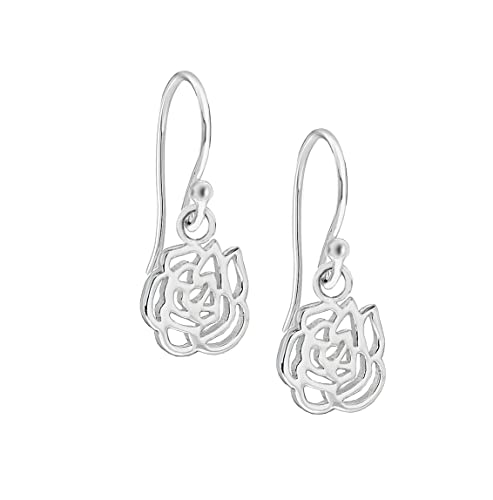Tuscany Silver Damen Ohrhänger Sterling Silber Geschnitten Rose von Tuscany Silver