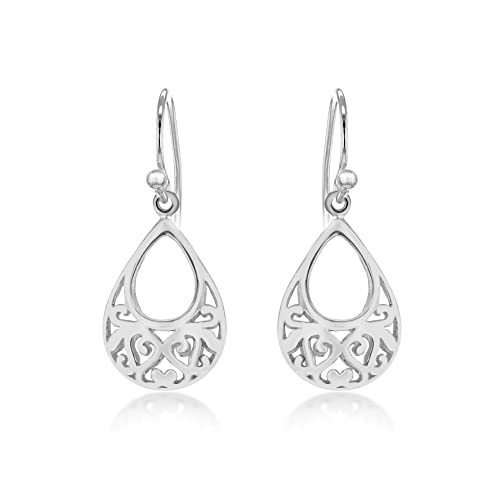 Tuscany Silver Damen-Ohrringe, Sterlingsilber, filigran, offen, 12,5 x 29,3 mm, Silber von Tuscany Silver
